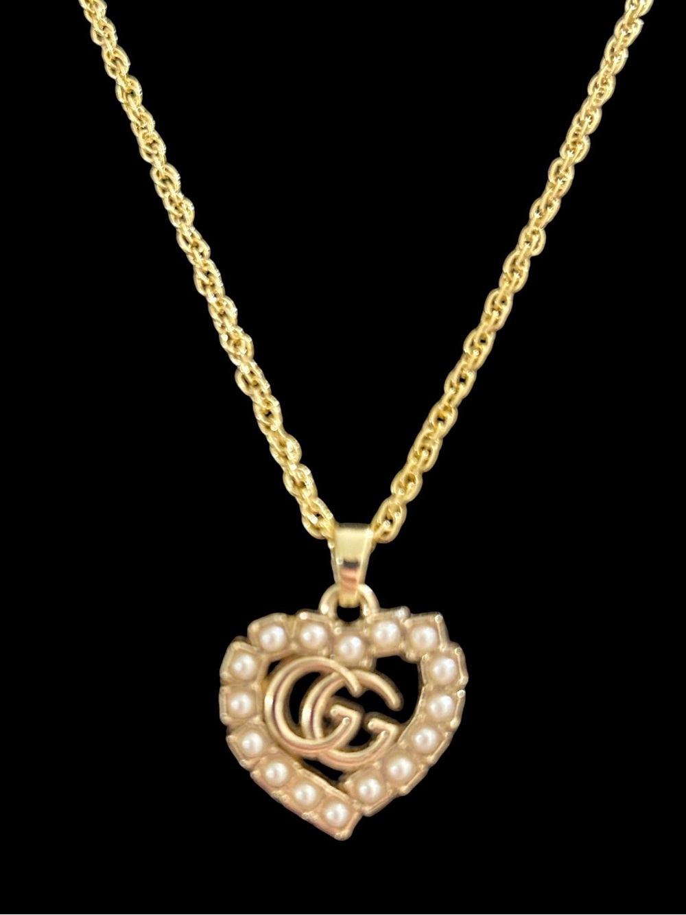 Gucci Heart GG Pendant Necklace